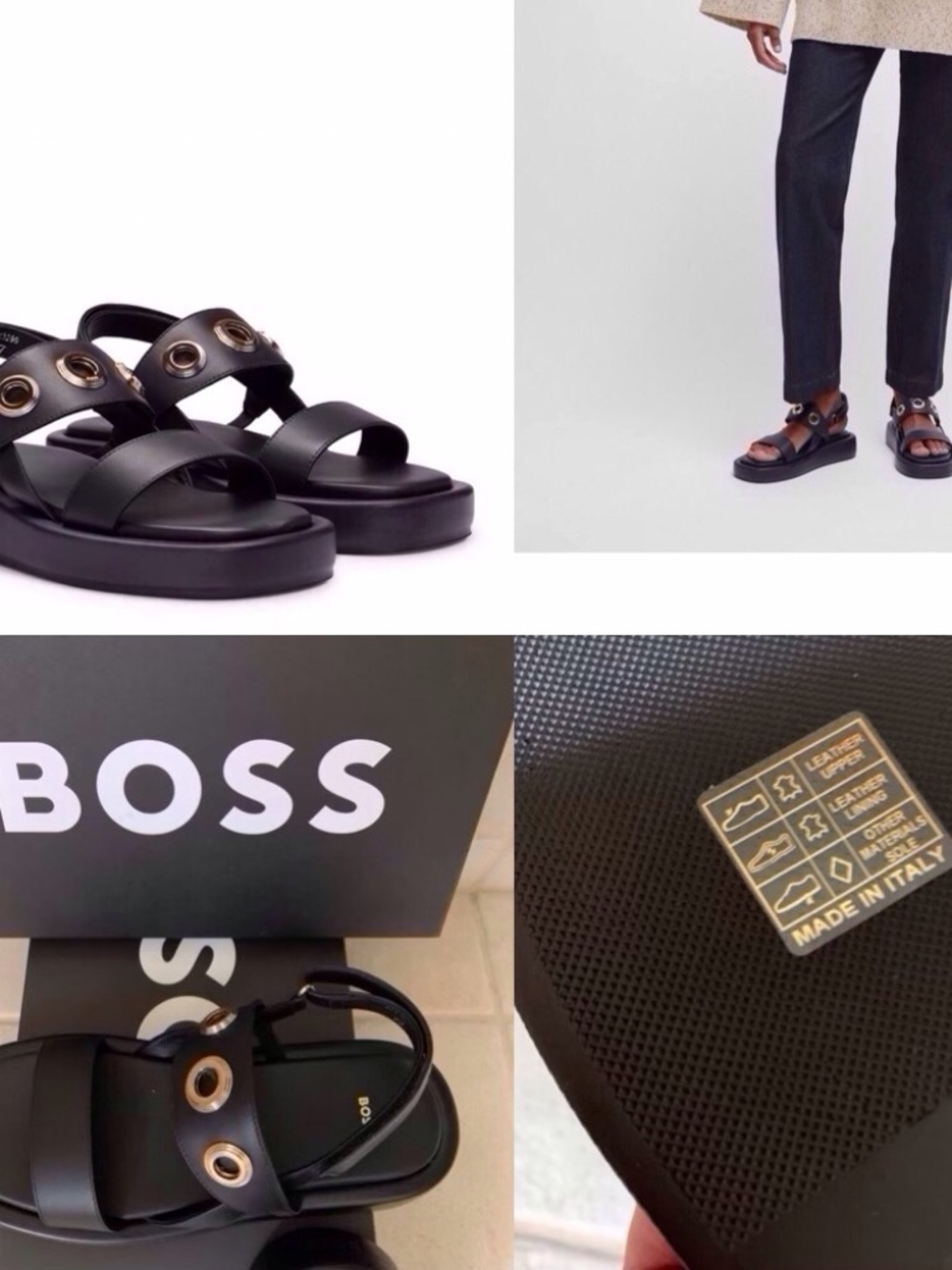 NWT HUGO BOSS Leather Sandals made in Italy 🇮🇹 size 9